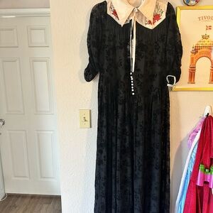 Unique Vintage Western Lace Dress Black 1X NWT
